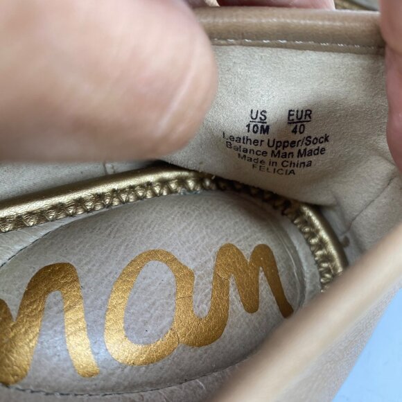 Sam Edelman Classic Felicia Tan Leather Round toe Ballet Flats Women’s size 10 - Picture 11 of 12